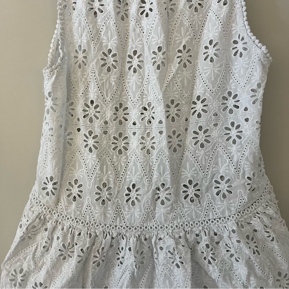 Kate Spade Sleeveless Floral Eyelet White Top Size Small - Picture 11 of 16